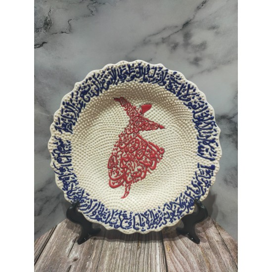 Whırlıng Dervısh ceramıc plate,18 cm