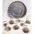 Tulip design tea set with tray Silver (Handmade)