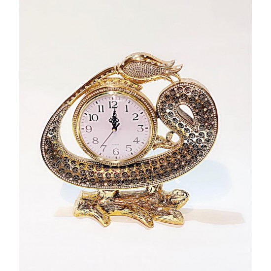 Tulip design with clock & Asma Husna gold Large (Handmade)